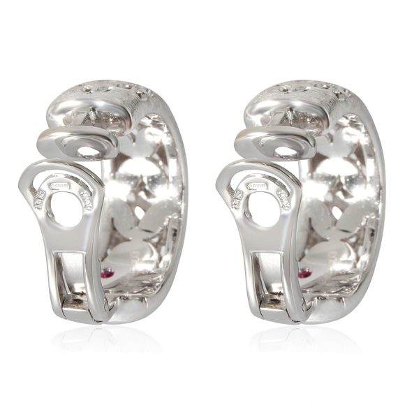 Roberto Coin Granada Clip On Hoop Earrings in 18k White Gold 3/8 Ctw - Picture 3 of 4